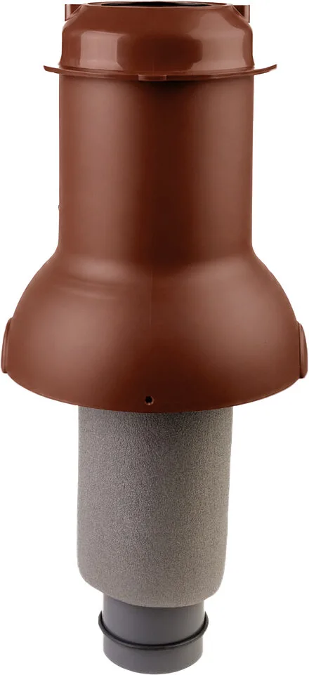 Выход канализации коньковый Krovent Пайп Кон (Pipe-Cone) 125/100 изолированный красно-коричневый