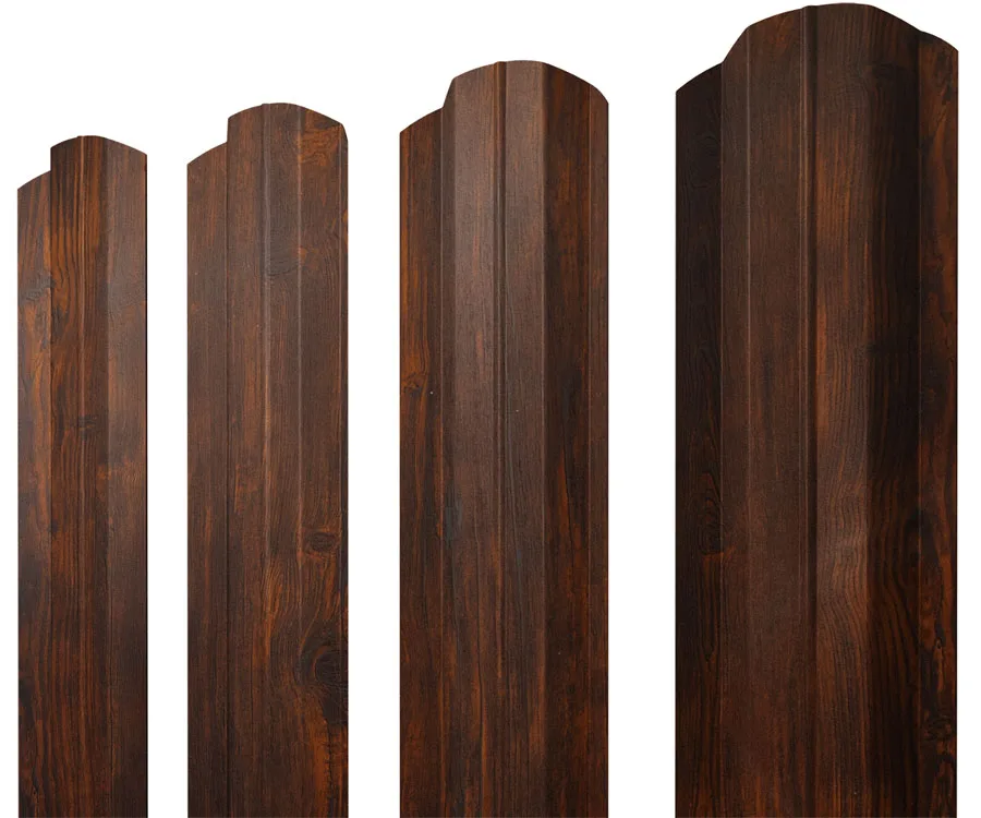 Штакетник М-образный B фигурный 0,45 Print Elite Chestnut Wood