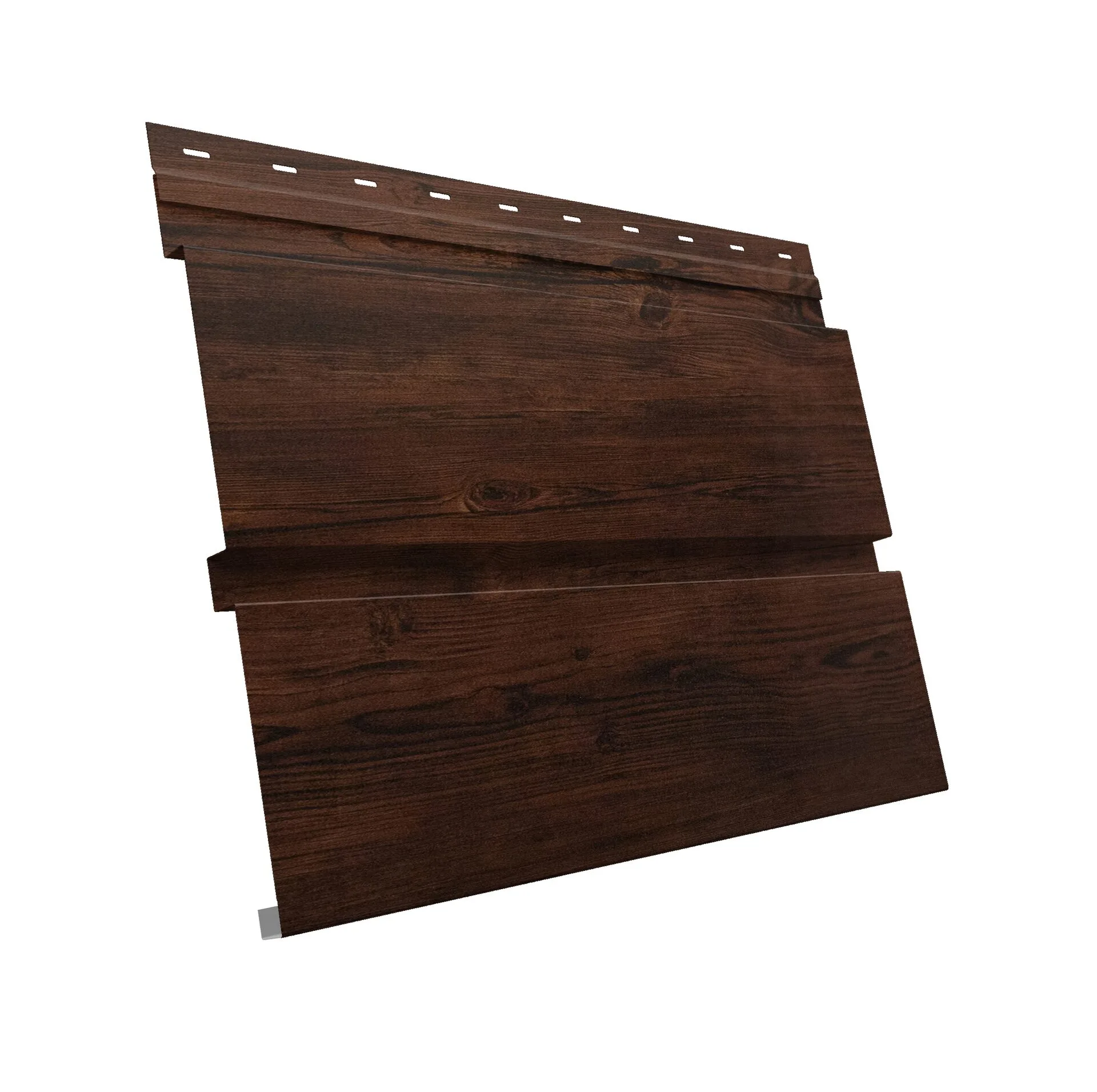 Софит металлический Квадро Брус без перфорации 0,45 Print Elite с пленкой Cherry Wood TwinColor