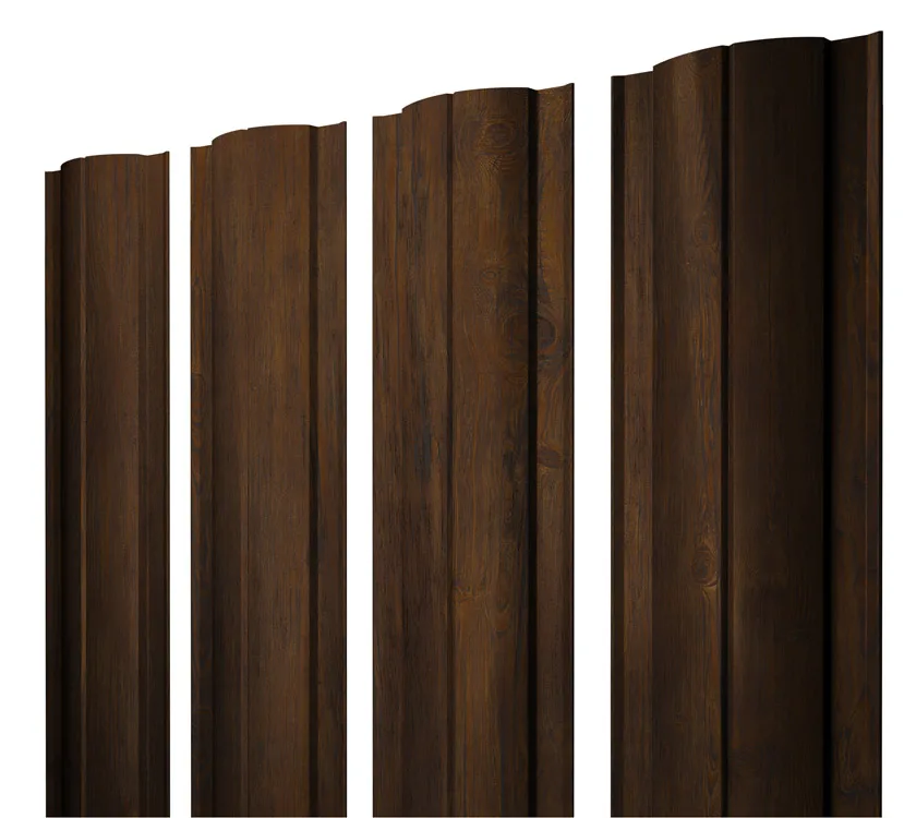 Штакетник Круглый с прямым резом 0,45 Print Elite Chestnut Wood