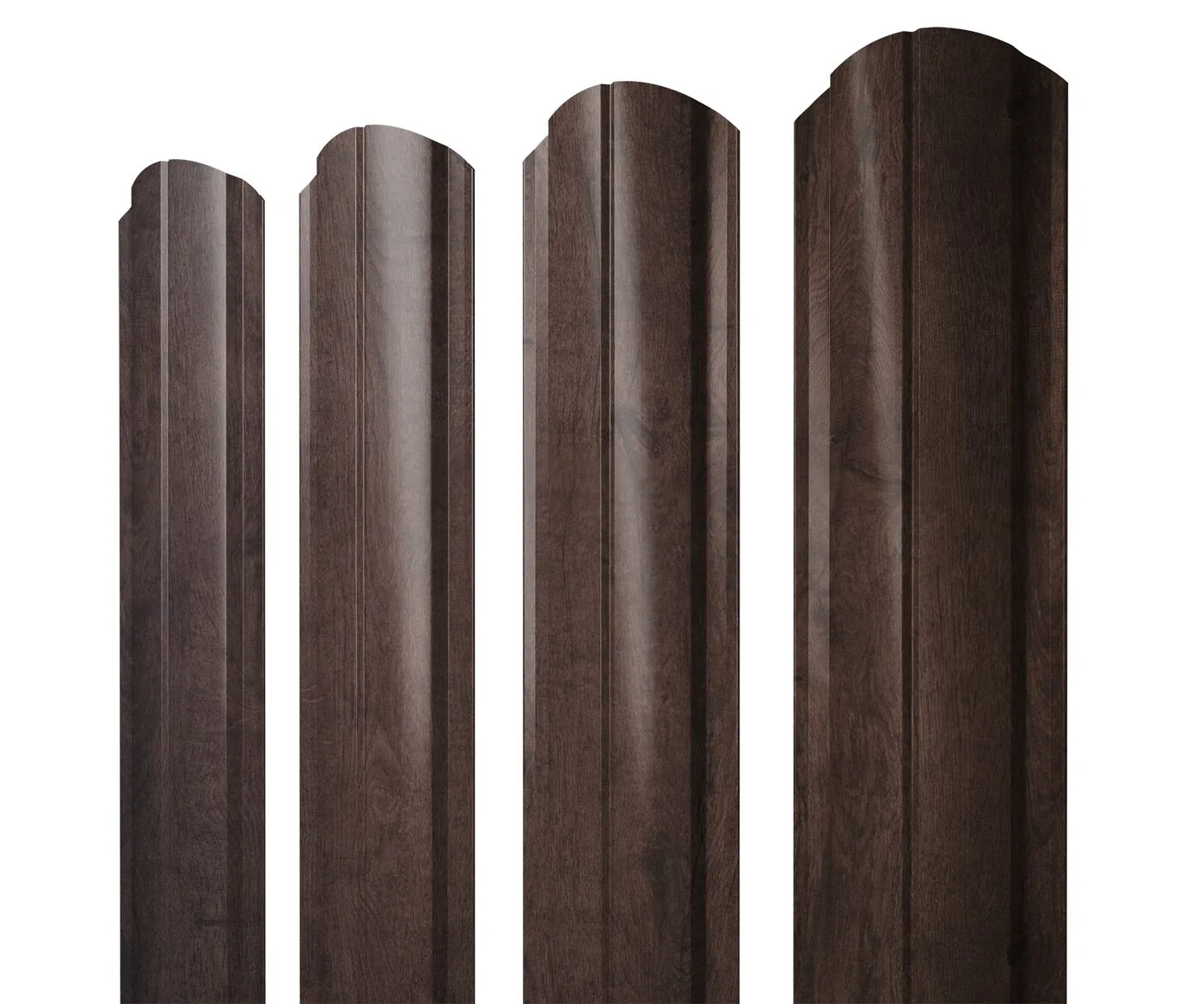 Штакетник Полукруглый Slim фигурный 0,45 Print Elite Antique Wood TwinColor
