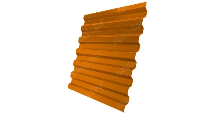 Профнастил С21R Grand Line 0,45 ПЭ RAL 2004 оранжевый