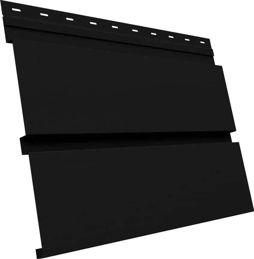 Сайдинг металлический Квадро Брус 3D в01 Grand Line 0,5 Полидэкстер TwinColor с пленкой RAL 9005 черный