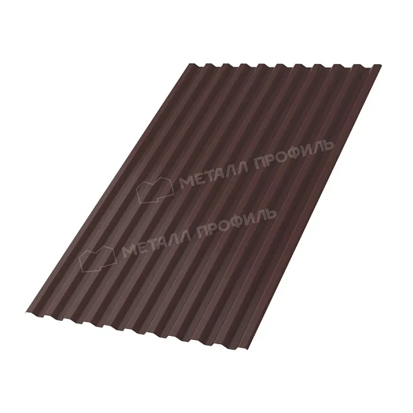 Профлист МЕТАЛЛ ПРОФИЛЬ С-21x1000-A Металл Профиль (PURMAN-20-RR32-0,5), RR32 Темно-коричневый