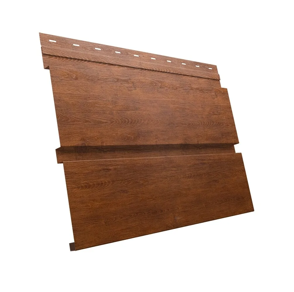 Софит металлический Квадро Брус без перфорации 0,45 Print Premium с пленкой Golden Wood Fresh TwinColor