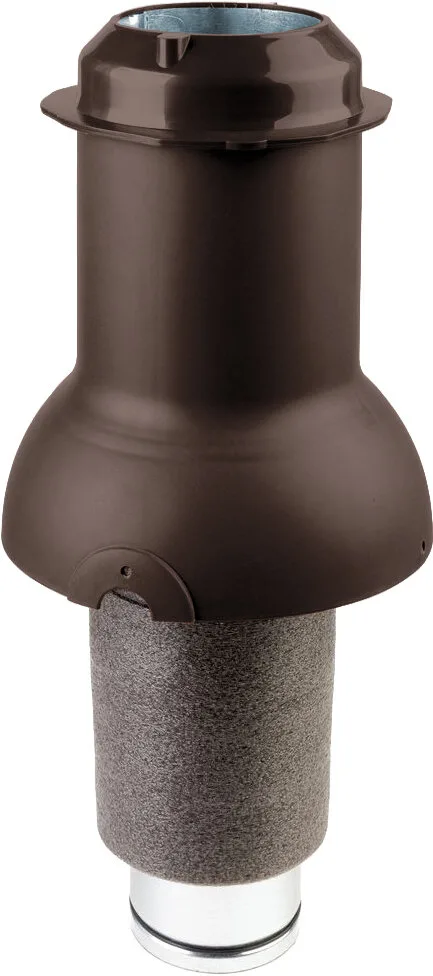 Выход вентиляции коньковый Krovent Пайп Кон (Pipe-Cone) 125 изолированный темно-коричневый