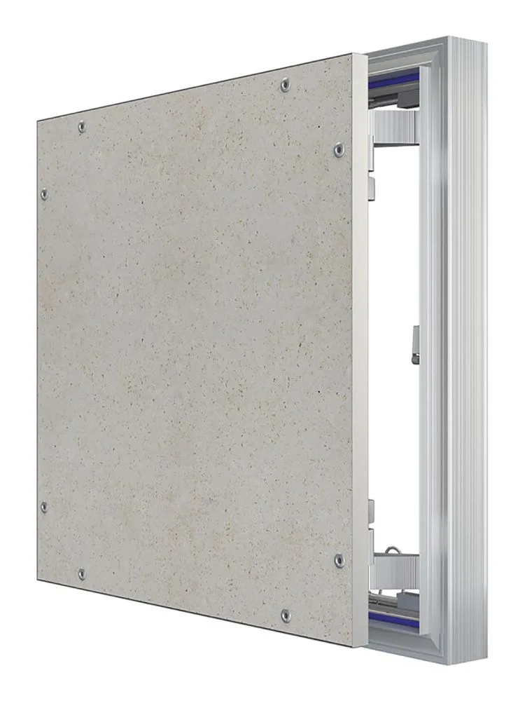 Люк ревизионный D Ceramo Optimum 400х400 скрытый монтаж петля алюминий EVECS