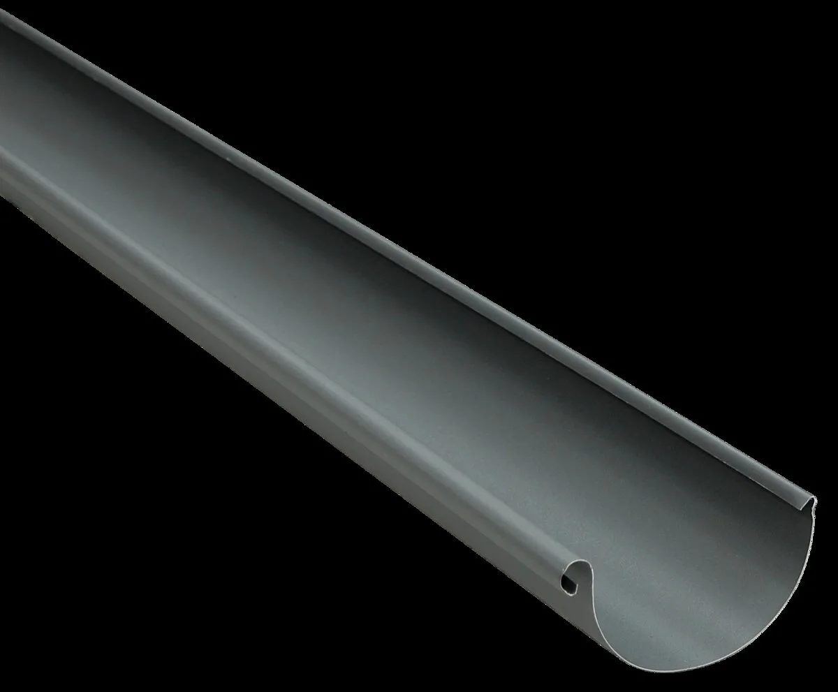 Желоб полукруглый Grand Line ПУ матовый 125мм 3м RAL 7024 мокрый асфальт