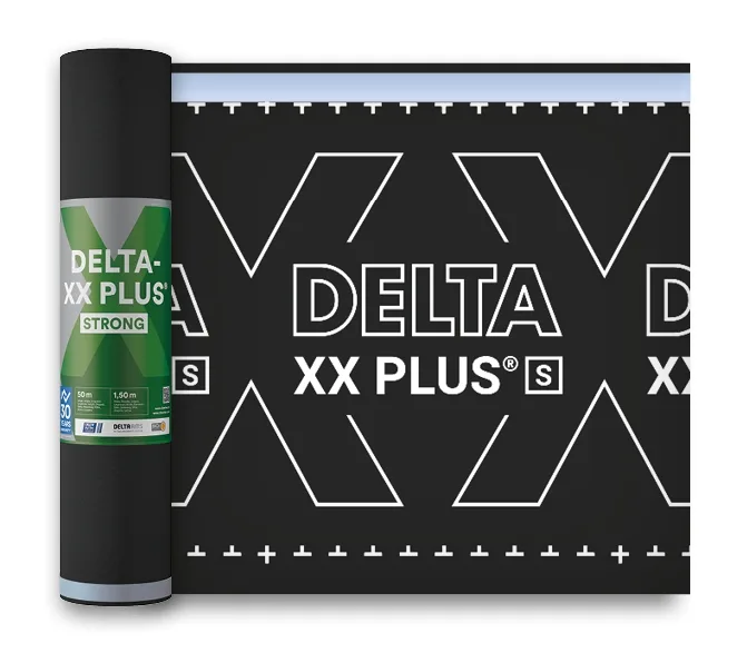 Мембрана диффузионная Delta-XX Plus Strong повышенной прочности с монолитным функциональным слоем из TPU и двумя зонами проклейки (75м2)