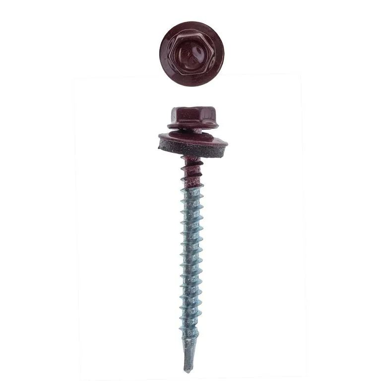 Саморез кровельный, металл-дерево, сверло 4,8х29 RAL 3005