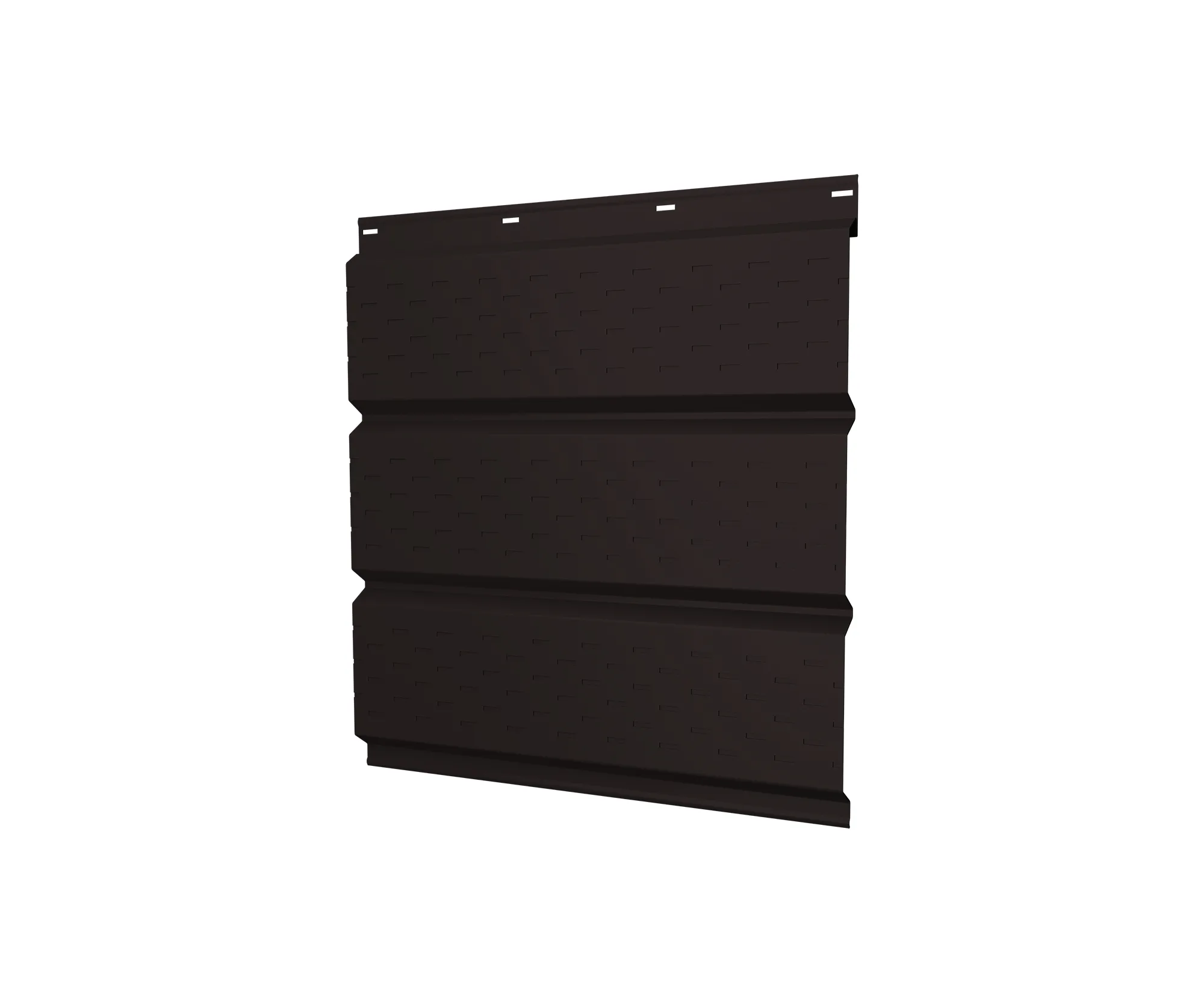 Софит металлический полная перфорация 0,5 GreenCoat Pural BT, matt с пленкой RR 33 черный (RAL 9004 сигнальный черный)