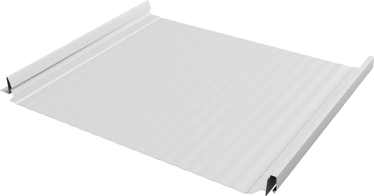 Кликфальц Про Гофр Grand Line 0,45 Drap с пленкой на замках RAL 9003 сигнальный белый