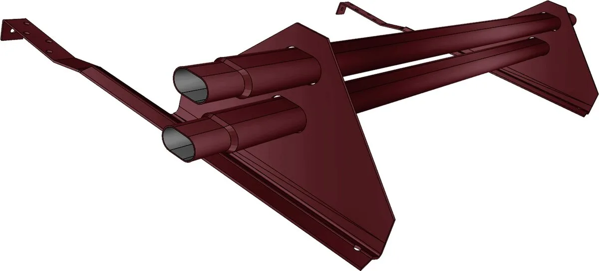 Снегозадержатель трубчатый для керамической/натуральной черепицы RAL 3005 1м (профиль до 74мм) оцинкованный