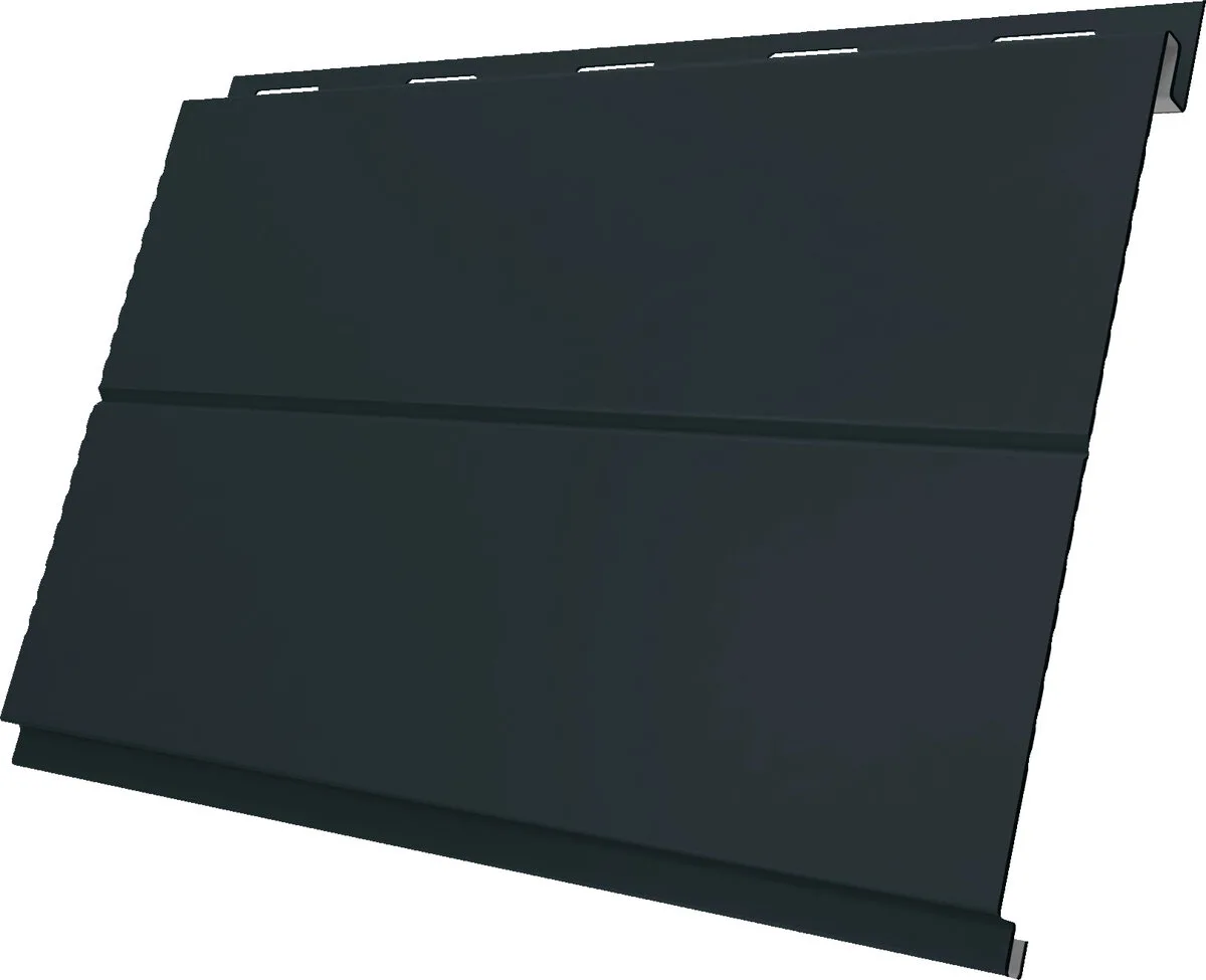 Сайдинг металлический Вертикаль лайн Grand Line 0,5 GreenCoat Pural БТ матовый с пленкой RR2H3 (RAL 7016 антрацитово-серый)