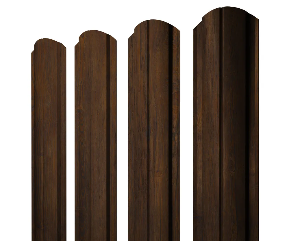 Штакетник Полукруглый Slim с прямым резом 0,45 Print Elite Chestnut Wood