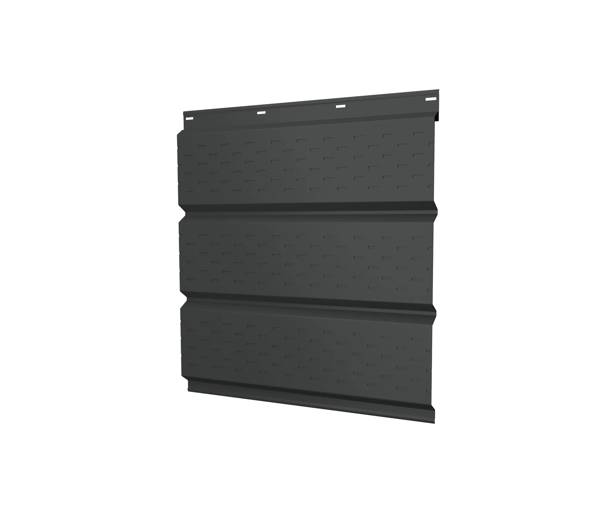 Софит металлический полная перфорация 0,5 GreenCoat Pural BT, matt с пленкой RR2H3 (RAL 7016 антрацитово-серый)
