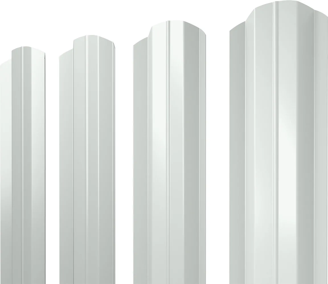 Штакетник М-образный B фигурный Grand Line 0,45 Drap ТХ RAL 9003 сигнальный белый