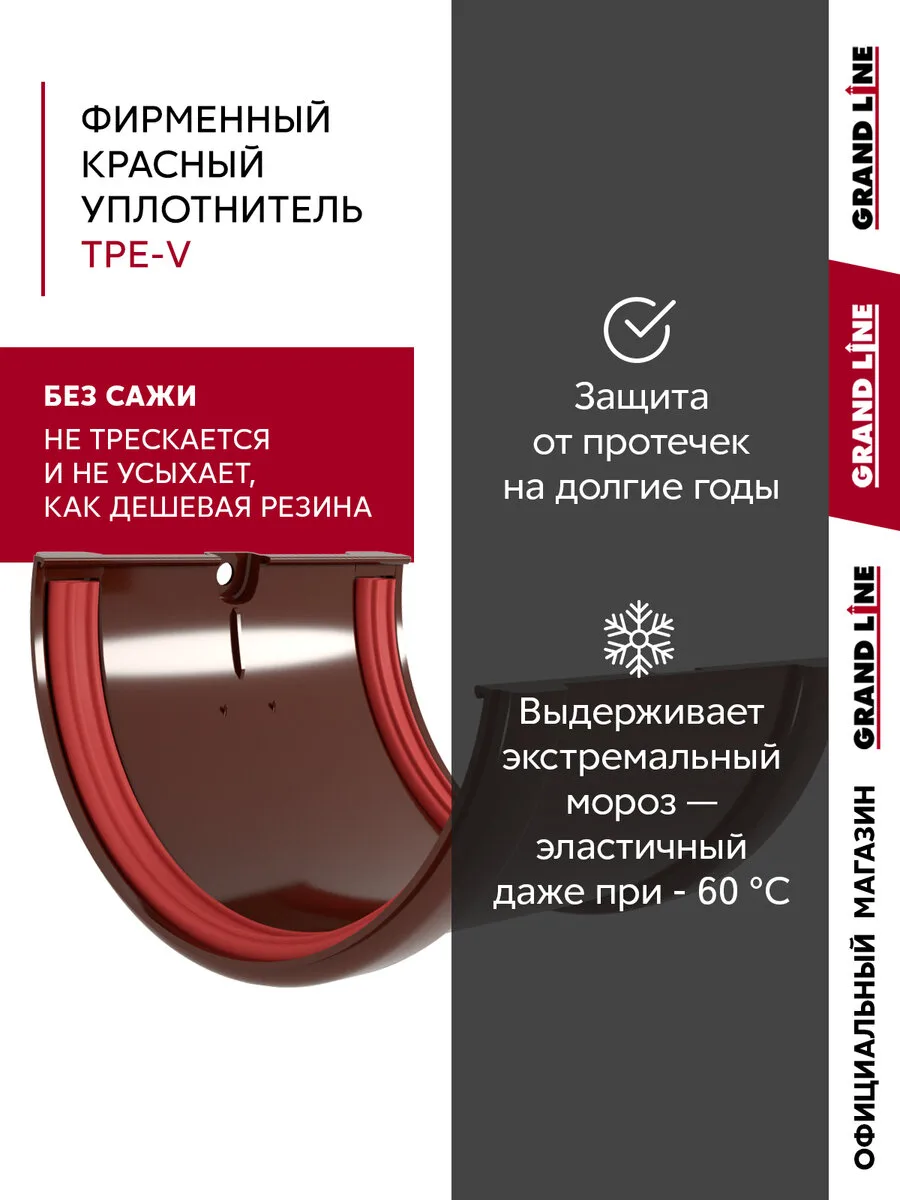 Комплект водосточной системы Классика Практик 120 ПВХ Grand Line 7,5м/3м RAL 8017 шоколад