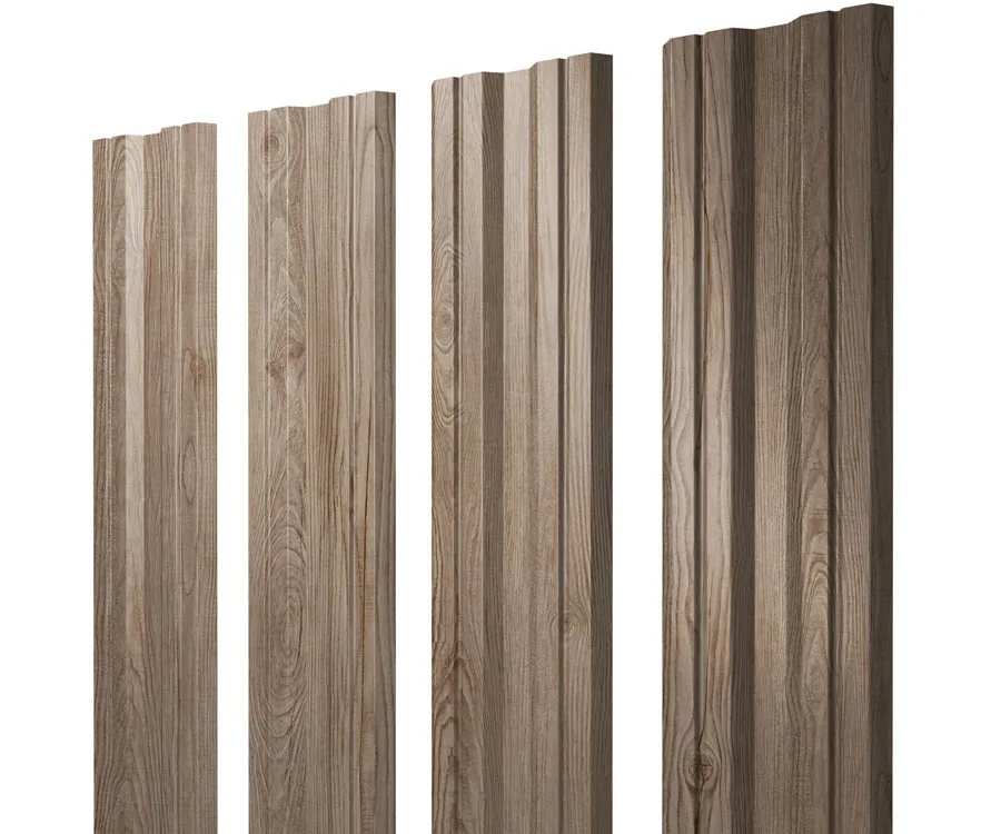 Штакетник Twin с прямым резом 0,45 Print Premium Almond Wood Fresh
