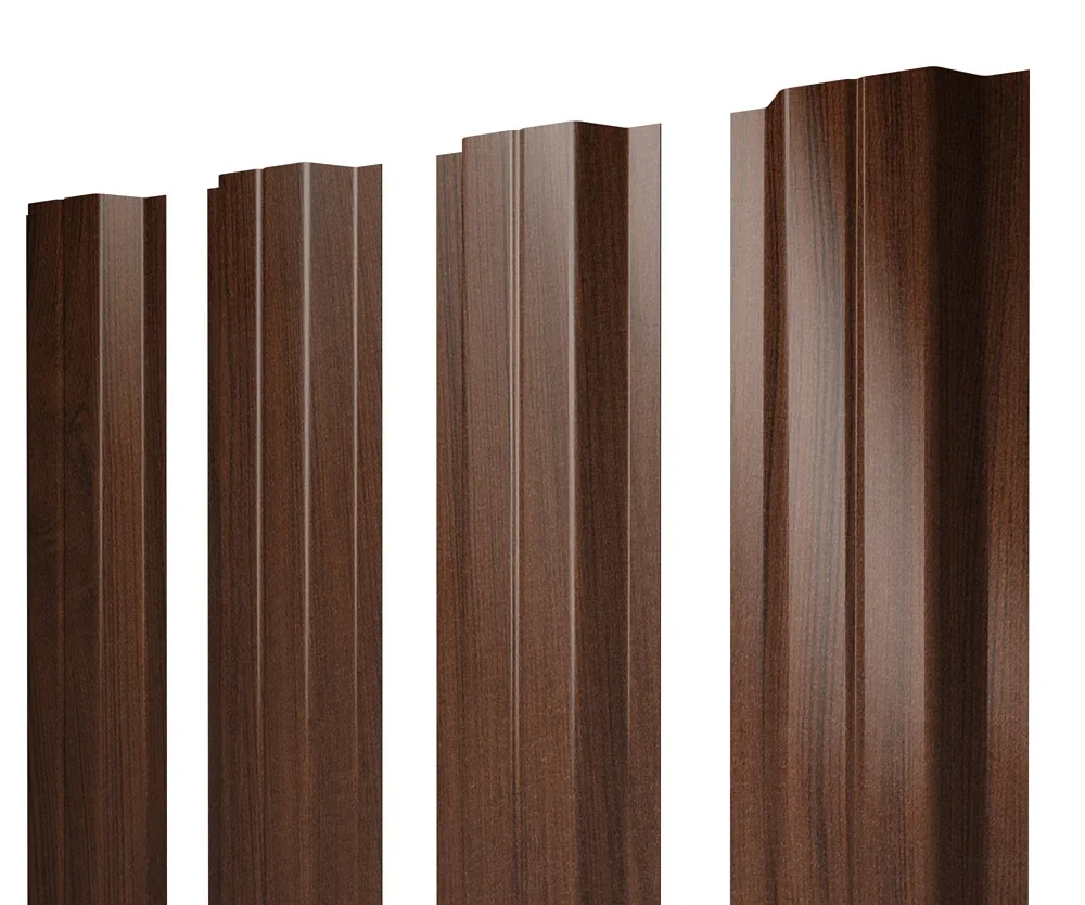Штакетник П-образный A с прямым резом 0,45 Print Elite Choco Wood TwinColor
