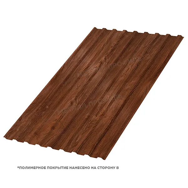 Профлист МЕТАЛЛ ПРОФИЛЬ МП-20x1100-R Металл Профиль (ECOSTEEL_MA-01-МореныйДуб-0,5), Мореный Дуб