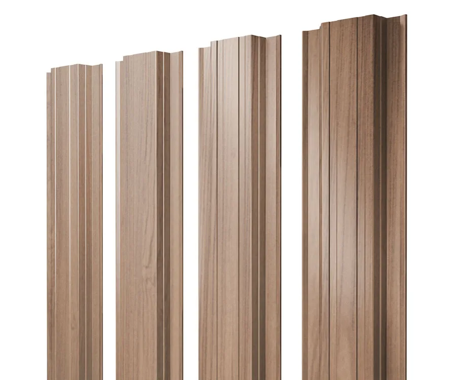 Штакетник Прямоугольный с прямым резом 0,45 Print Elite Honey Wood TwinColor