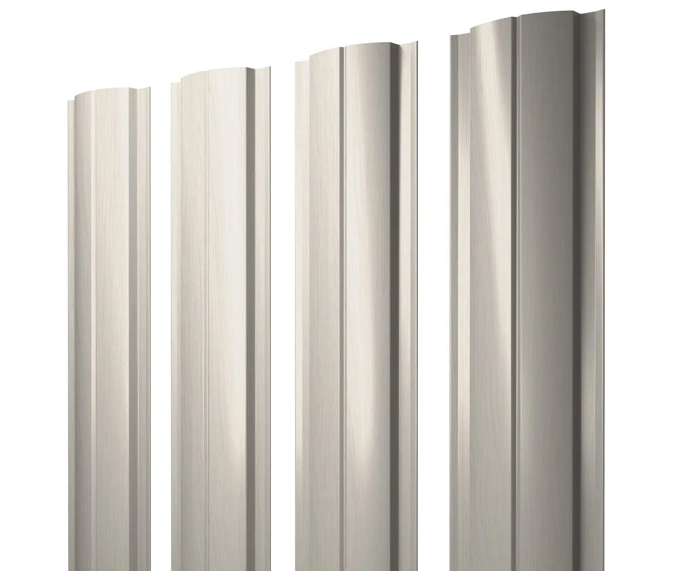 Штакетник Полукруглый Slim с прямым резом 0,45 Print Elite Milky Wood TwinColor