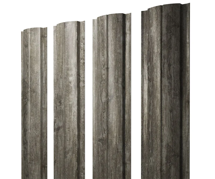 Штакетник Полукруглый Slim с прямым резом 0,45 Print Elite Nordic Wood TwinColor