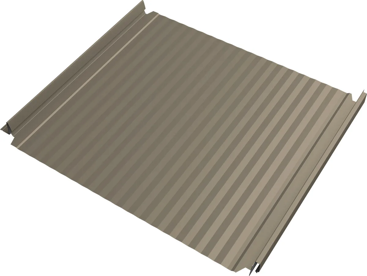 Кликфальц Double Pro Гофр Grand Line 0,45 Drap ТХ с пленкой на замках RAL 1015 светлая слоновая кость
