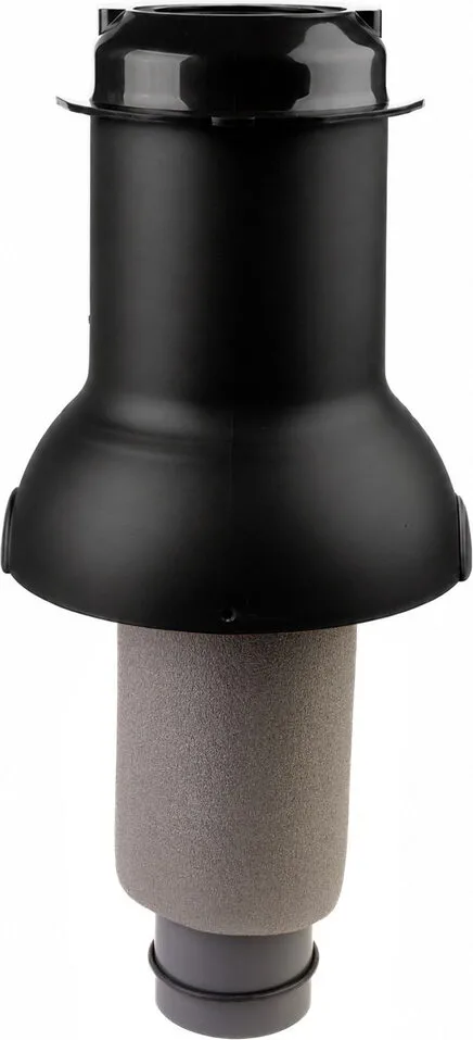 Выход канализации коньковый Krovent Пайп Кон (Pipe-Cone) 125/100 изолированный черный