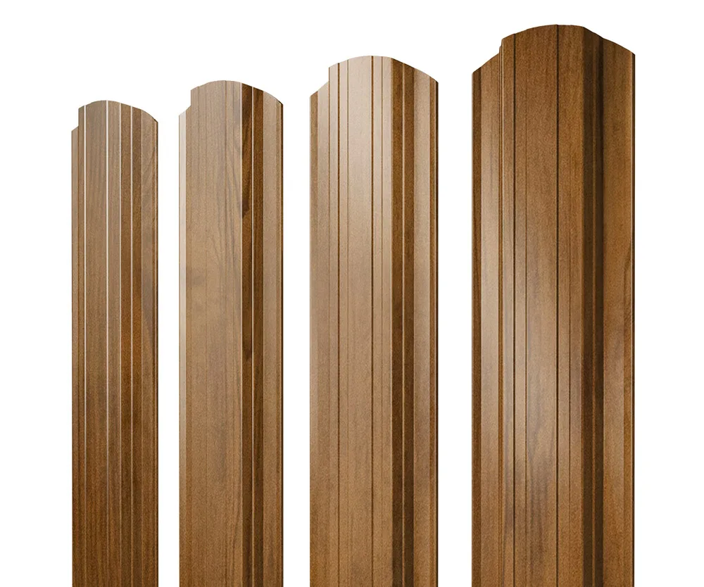 Штакетник Прямоугольный фигурный 0,45 Print-Double Elite Golden Wood
