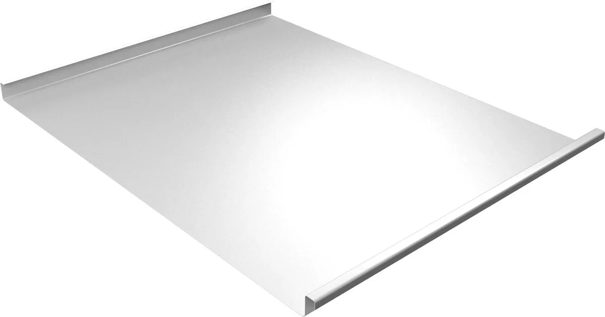 Фальц двойной стоячий Grand Line 0,45 Drap с пленкой на замках RAL 9003 сигнальный белый