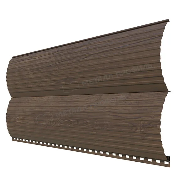 Сайдинг МЕТАЛЛ ПРОФИЛЬ Woodstock-Т-28х330 (ECOSTEEL_MA-01-МореныйДуб-0.5)