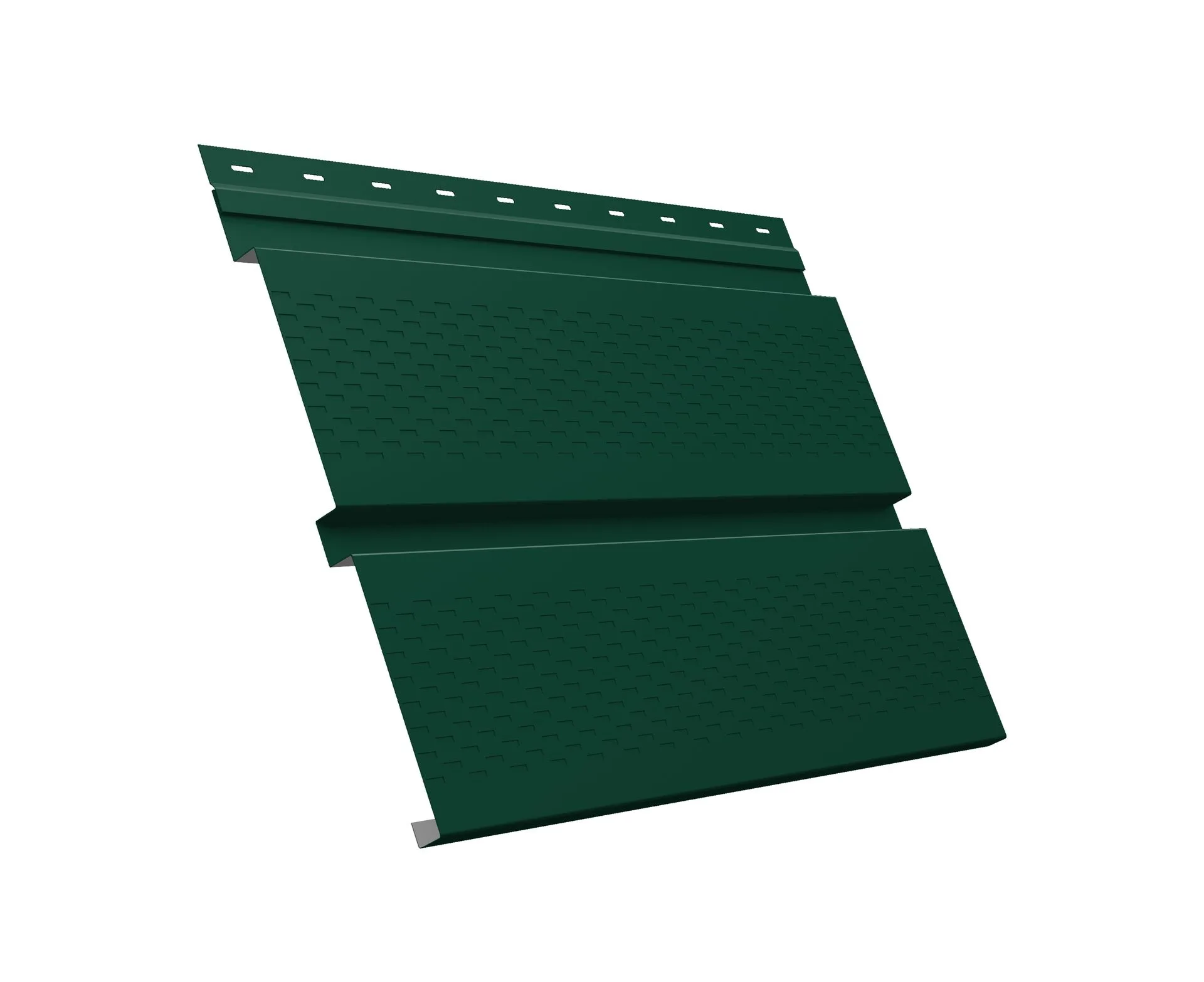Софит металлический Квадро Брус с перфорацией 0,5 Satin Matt с пленкой RAL 6005 зеленый мох