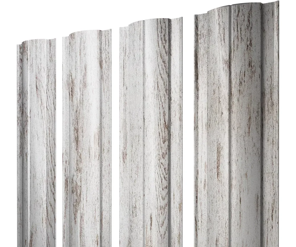 Штакетник Круглый с прямым резом 0,45 Print Elite Snow Wood TwinColor