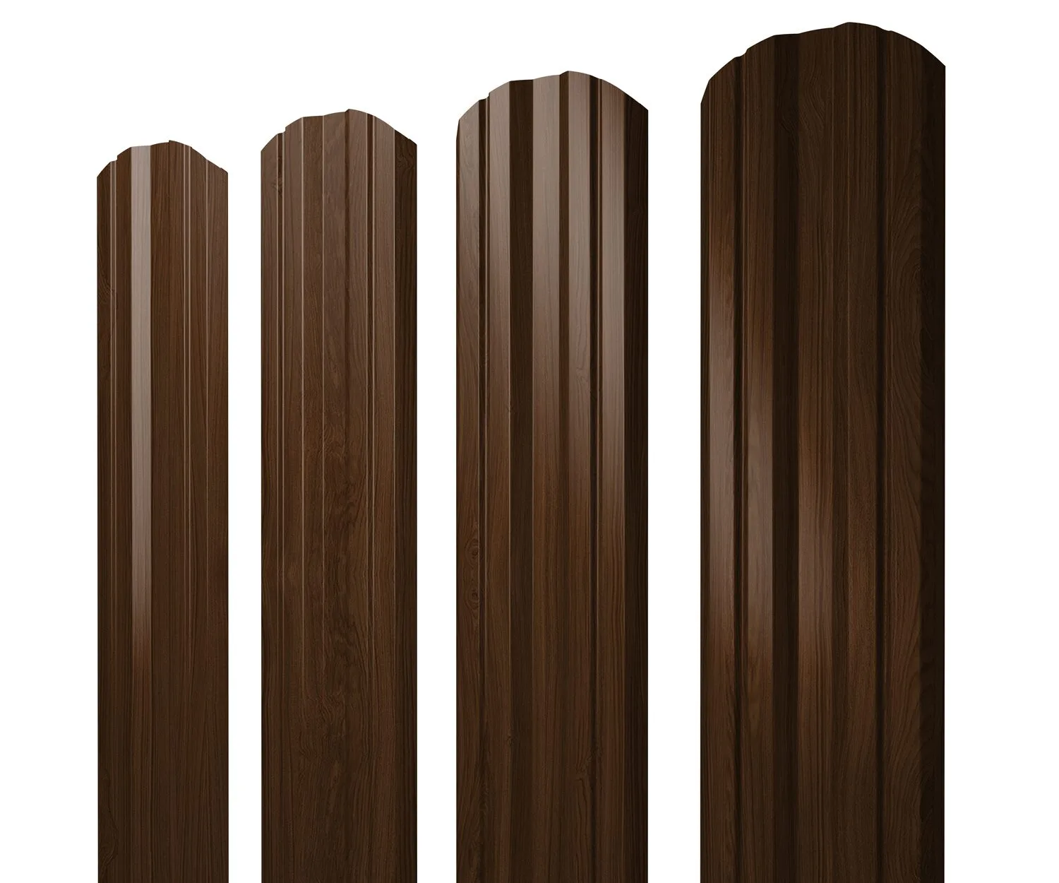 Штакетник Twin фигурный 0,45 Print Elite Choco Wood TwinColor