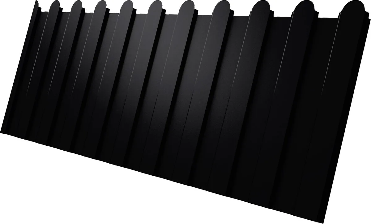 Профнастил С8A в02 фигурный Grand Line 0,5 Drap ТХ RAL 9005 черный