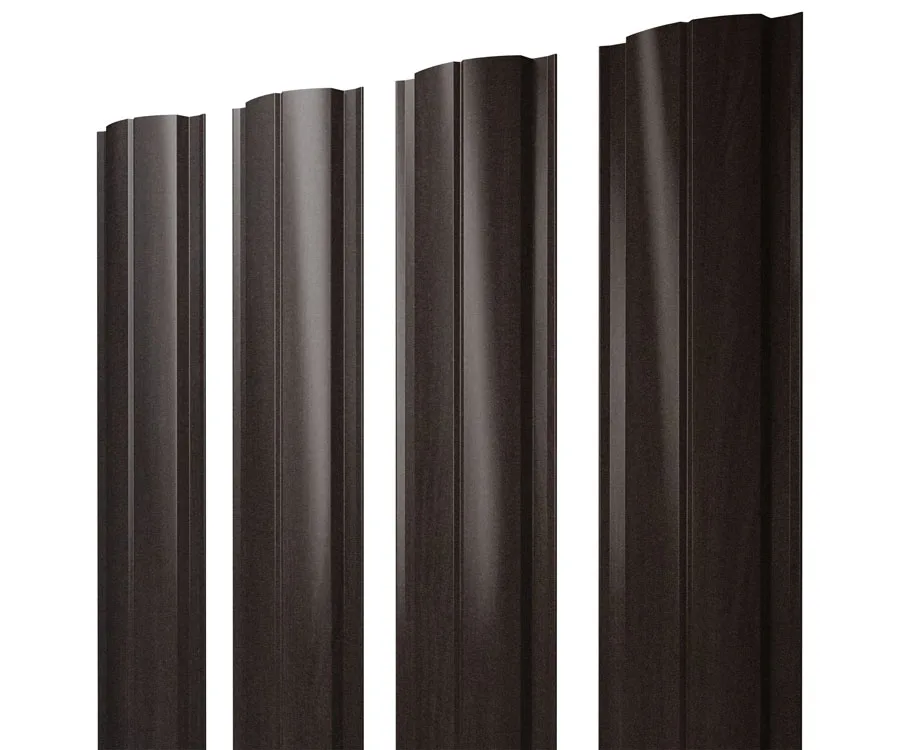 Штакетник Полукруглый Slim с прямым резом 0,45 Print Elite Coffee Wood Blesk TwinColor