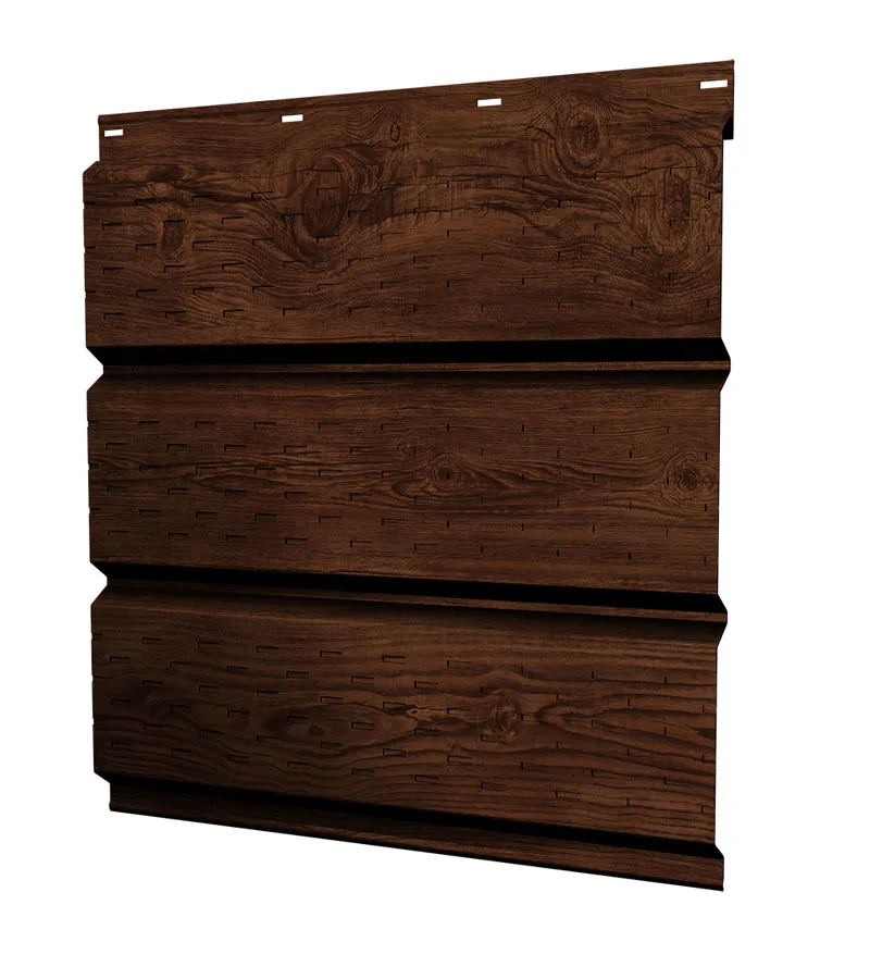 Софит металлический полная перфорация 0,45 Print Elite с пленкой Cherry Wood TwinColor