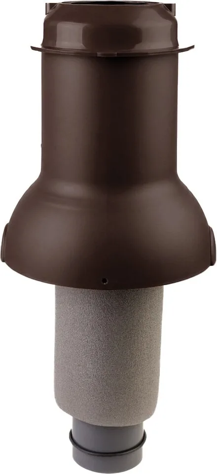 Выход канализации коньковый Krovent Пайп Кон (Pipe-Cone) 125/100 изолированный темно-коричневый