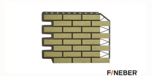 Фасадная панель FineBer Дачный кирпич Баварский, Песочный