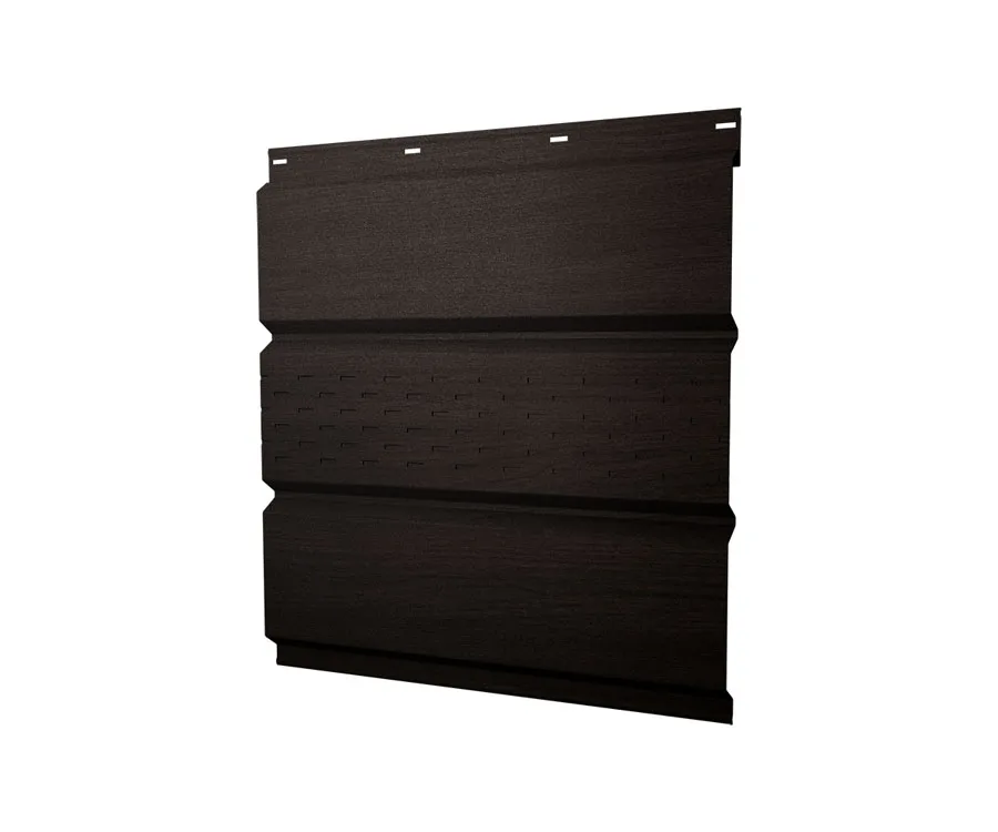Софит металлический центральная перфорация 0,45 Print Elite с пленкой Coffee Wood TwinColor