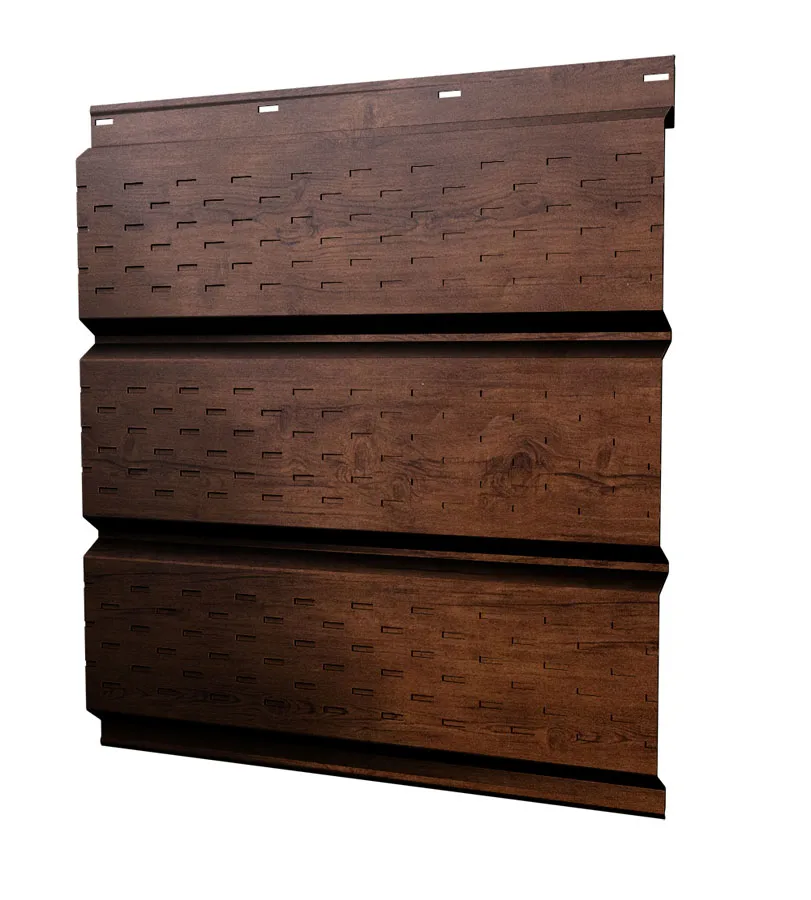 Софит металлический полная перфорация 0,45 Print Premium с пленкой Cherry Wood Fresh TwinColor