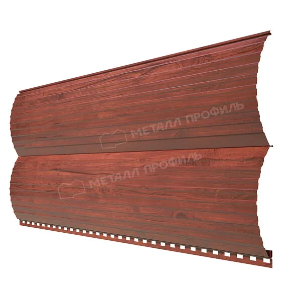 Сайдинг МЕТАЛЛ ПРОФИЛЬ Woodstock-Т-28х330 (ECOSTEEL_MA-12-Античный Дуб-0.45)