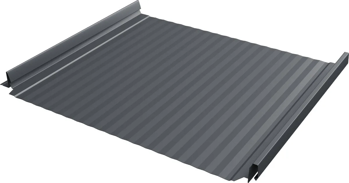 Кликфальц Про Гофр Grand Line 0,45 Drap двухсторонний с пленкой на замках RAL 7024 мокрый асфальт