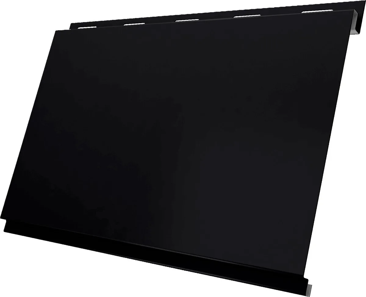 Сайдинг металлический Вертикаль классик Grand Line 0,45 Drap СТ с пленкой RAL 9005 черный