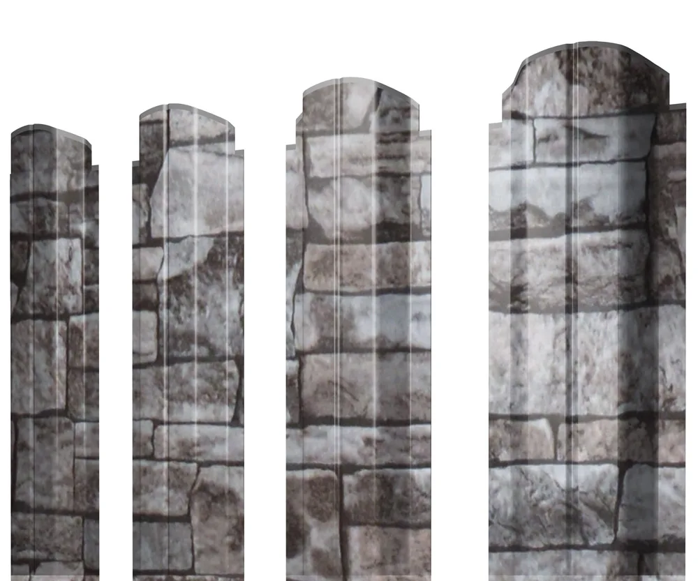 Штакетник П-образный А фигурный 0,45 Print Elite Fine Stone TwinColor