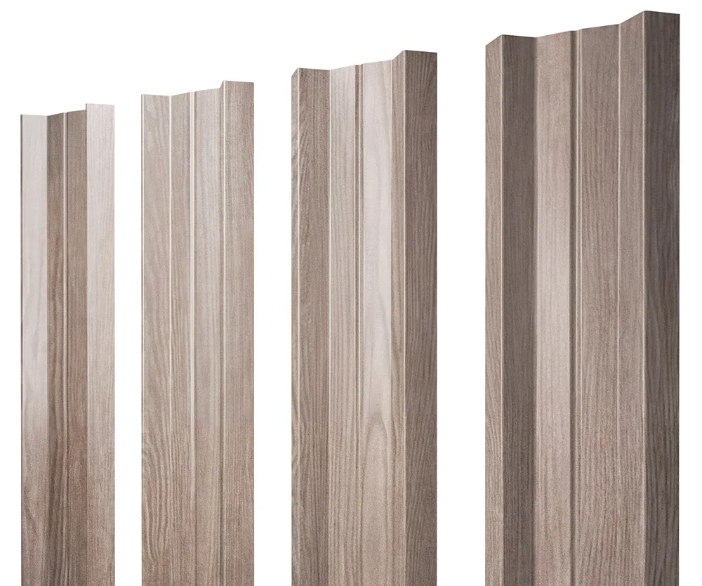 Штакетник М-образный А с прямым резом 0,45 Print Elite White Wood TwinColor