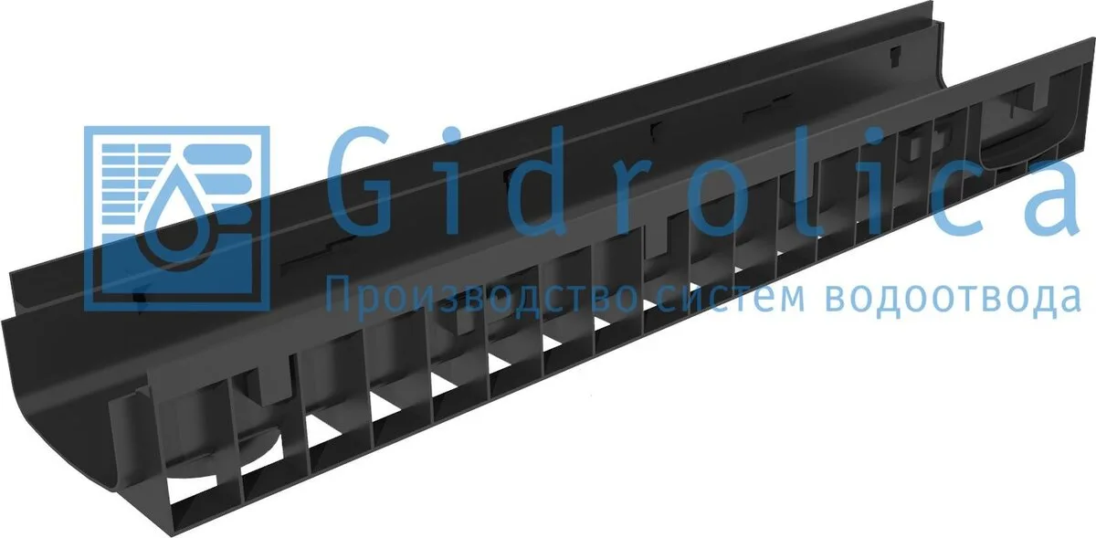 Лоток водоотводный пластиковый Gidrolica Про (Pro) ЛВ-15.19,6.11,7