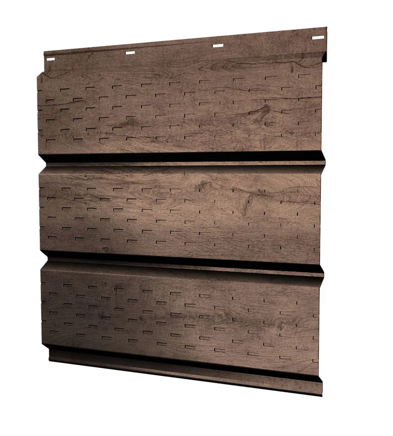 Софит металлический полная перфорация 0,45 Print Premium с пленкой Almond Wood Fresh